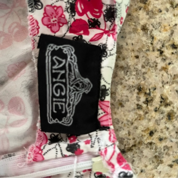 Dress size XS, swing skirt, summer style sleeveless in pink, red, white pattern - Picture 4 of 6